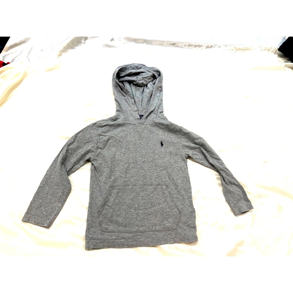 Polo Ralph Lauren Kids Gray Logo Hoodie Shirt Size 5